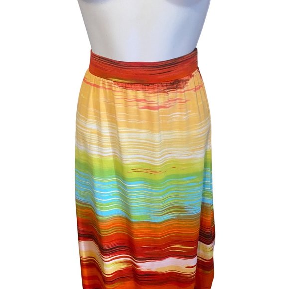 Cato rainbow red green yellow orange skirt size M - Picture 3 of 7